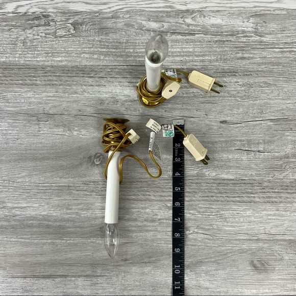 Vintage solid brass base 9 in candolier set of 2 - Picture 5 of 5